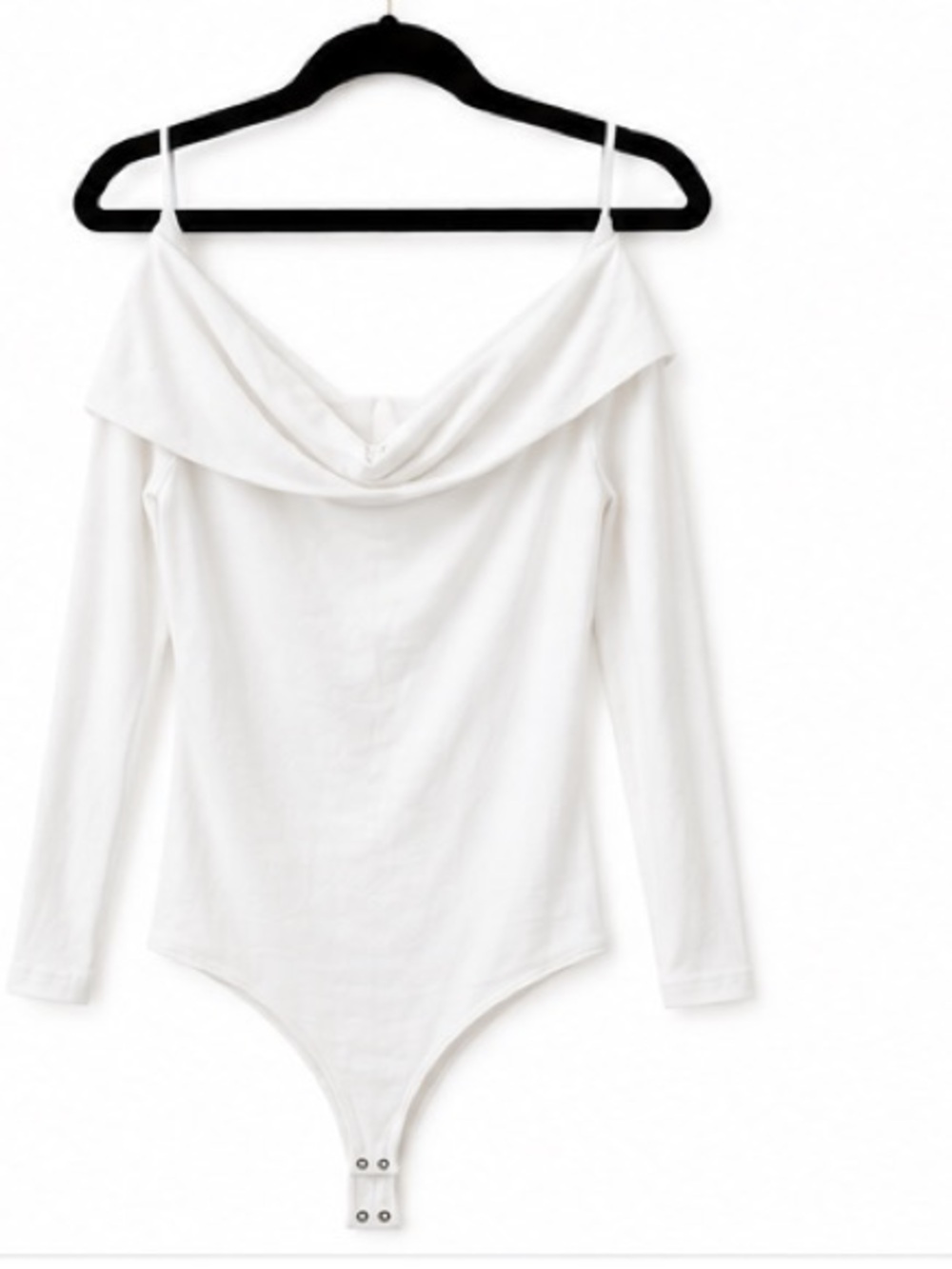 Abercrombie White Off-Shoulder Long Sleeve Bodysuit